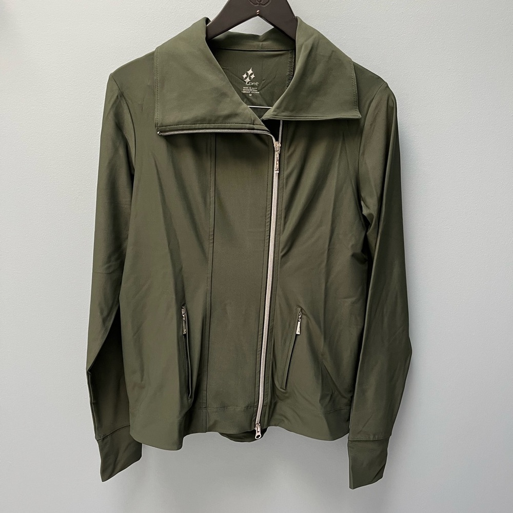 JoFit Women’s Athletic Jacket. Olive Green Size M